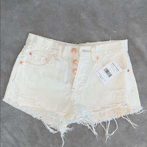 Free people white high waisted jean shorts